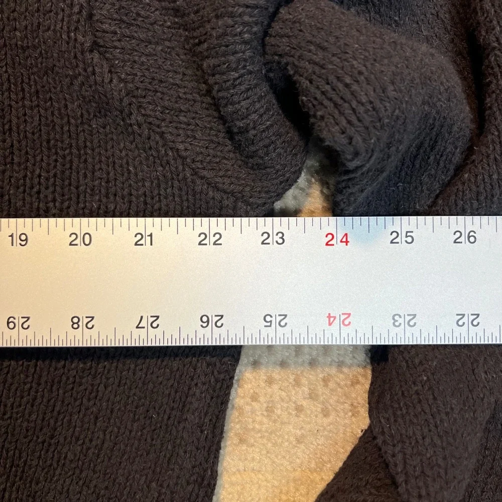 Vintage Polo Ralph Lauren Mens Small Black Knit Crewneck Sweater Red Pony Logo - Picture 4 of 5